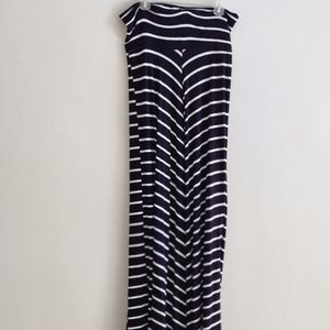 Black and White Striped Women's Skirt